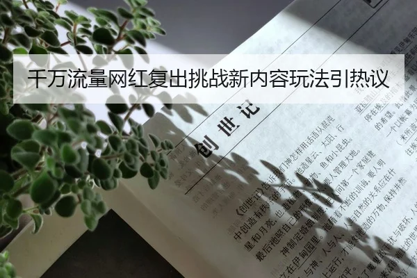 千万流量网红复出挑战新内容玩法引热议